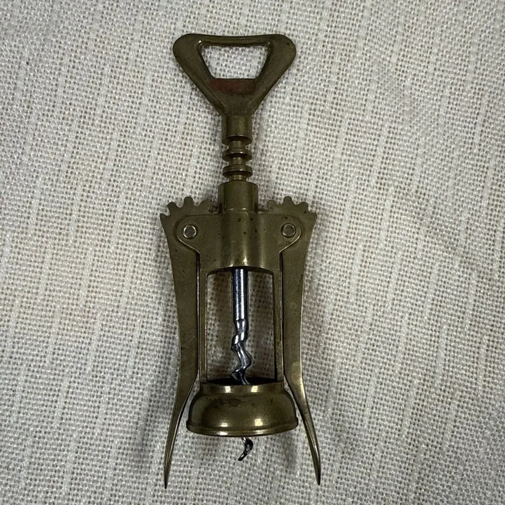 Solid Brass Winged Corkscrew Made In Italy Vintage 1950’s